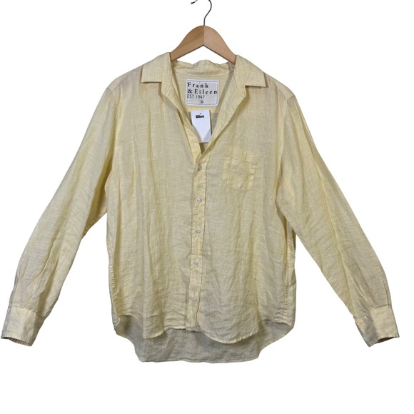 Frank & Eileen Womens‎ Shirt 100% Linen Medium NWT $258 Butter Yellow EILEEN